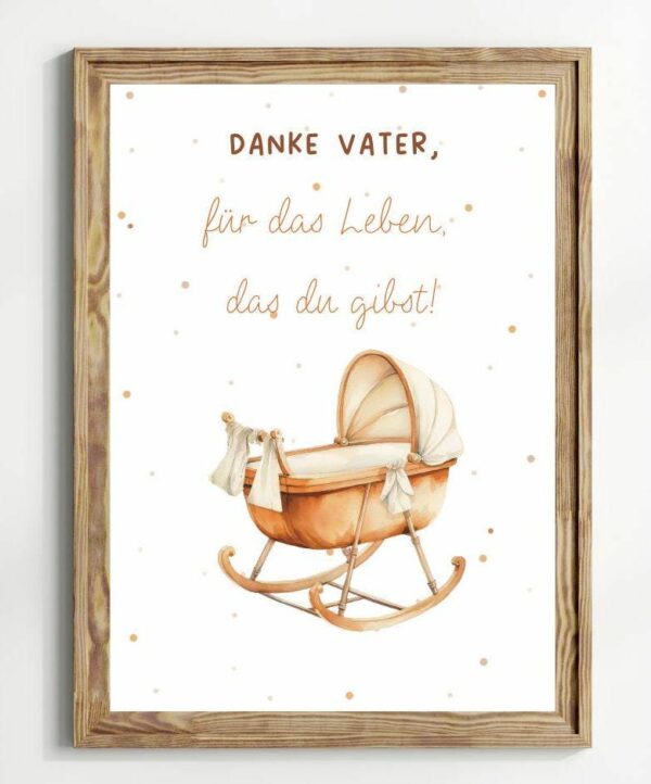 Christliche Poster Kinderposter Danke Vater für das Leben Wanddeko Bilderrahmen Kinderzimmer – Bild 8