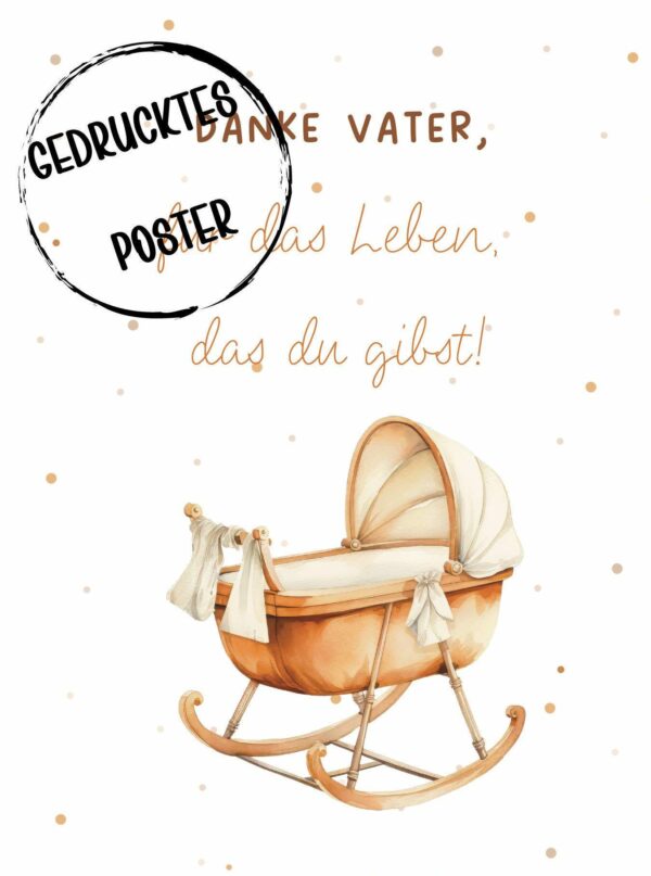Christliche Poster Kinderposter Danke Vater für das Leben Wanddeko Bilderrahmen Kinderzimmer – Bild 3