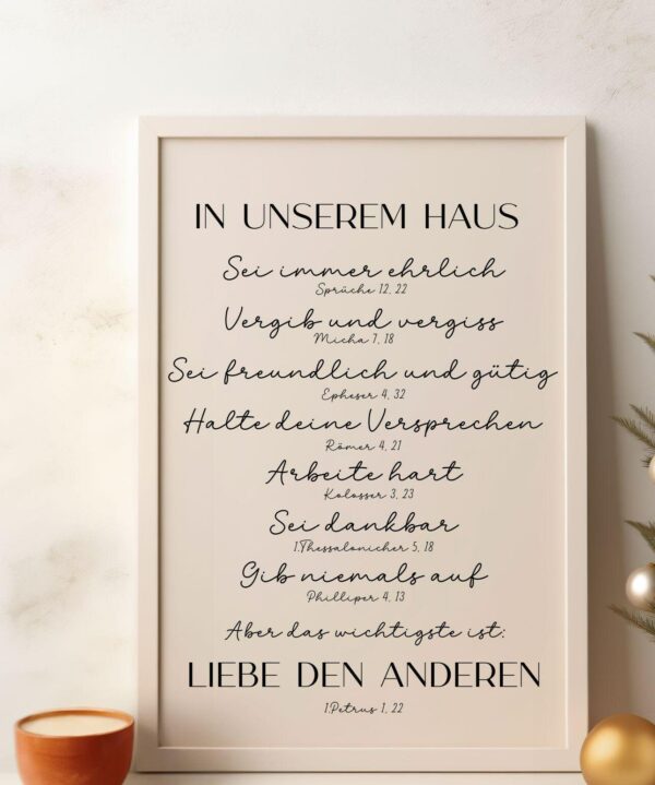 Poster Christliche Hausregeln PNG, PDF Digitaler Download Bibelverse in unserem Haus – Bild 3