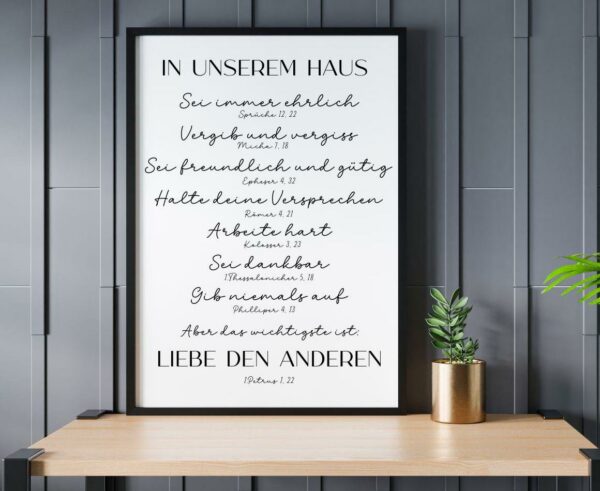Poster Christliche Hausregeln PNG, PDF Digitaler Download Bibelverse in unserem Haus – Bild 5