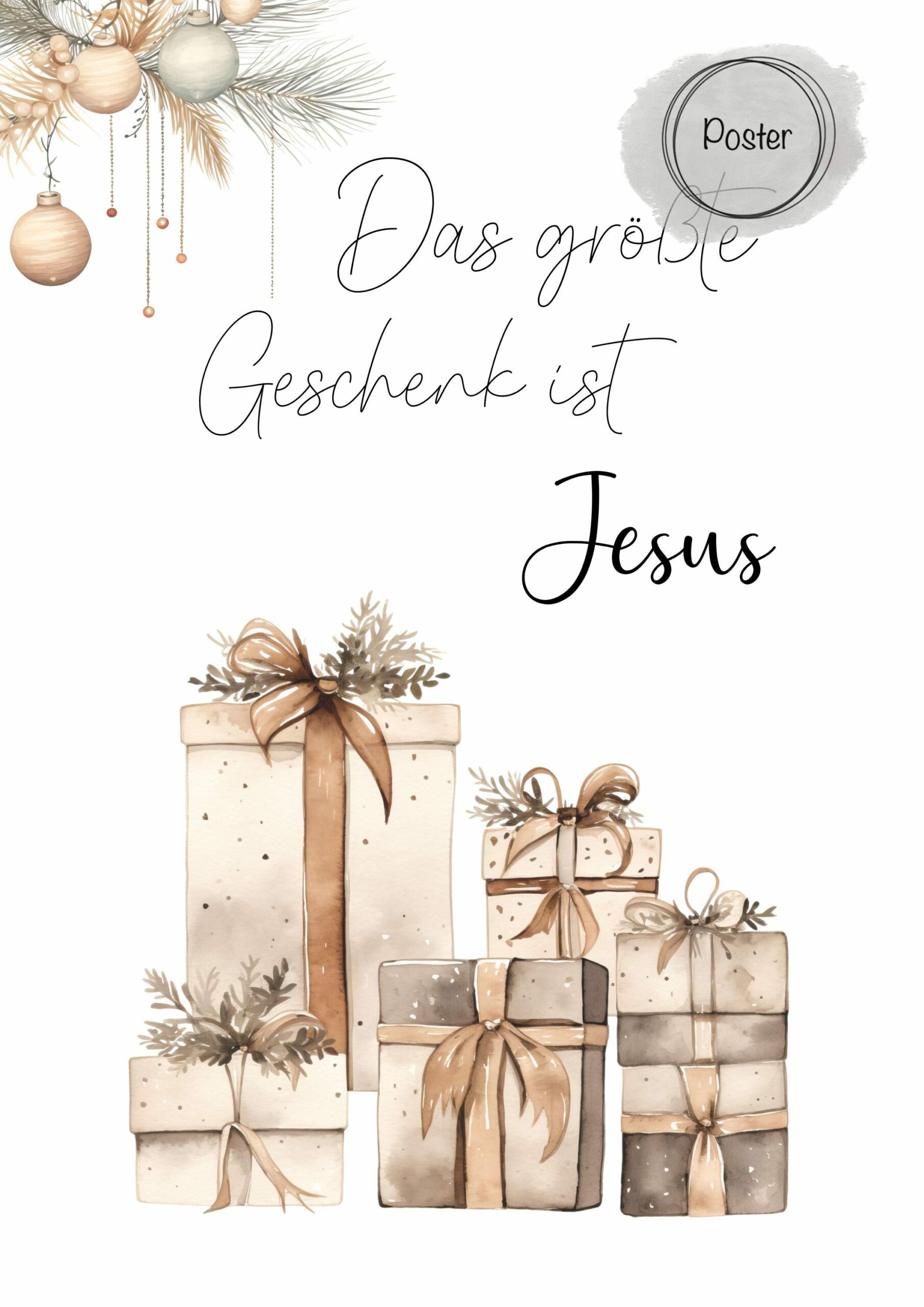 Weihnachtsposter mit Geschenken