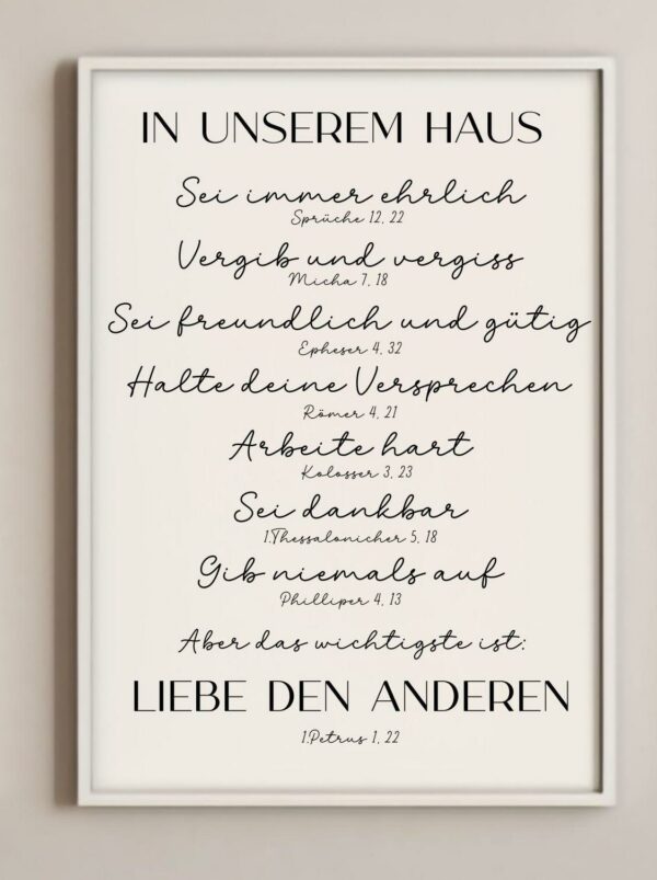 Poster Christliche Hausregeln PNG, PDF Digitaler Download Bibelverse in unserem Haus – Bild 6