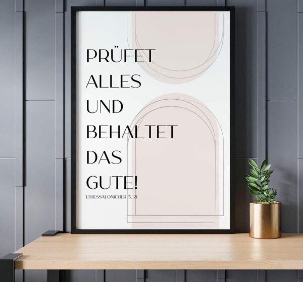 Christliches Posterbild Jahreslosung 2025 Prüfet alles und behaltet das Gute! – Bild 4