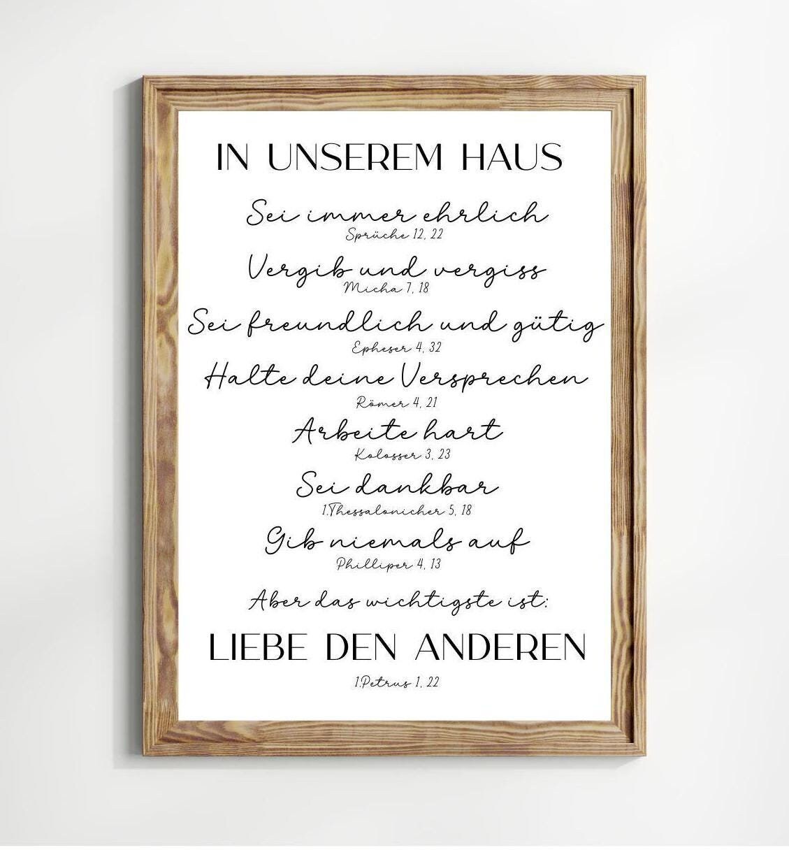 Poster Christliche Hausregeln PNG, PDF Digitaler Download Bibelverse in unserem Haus