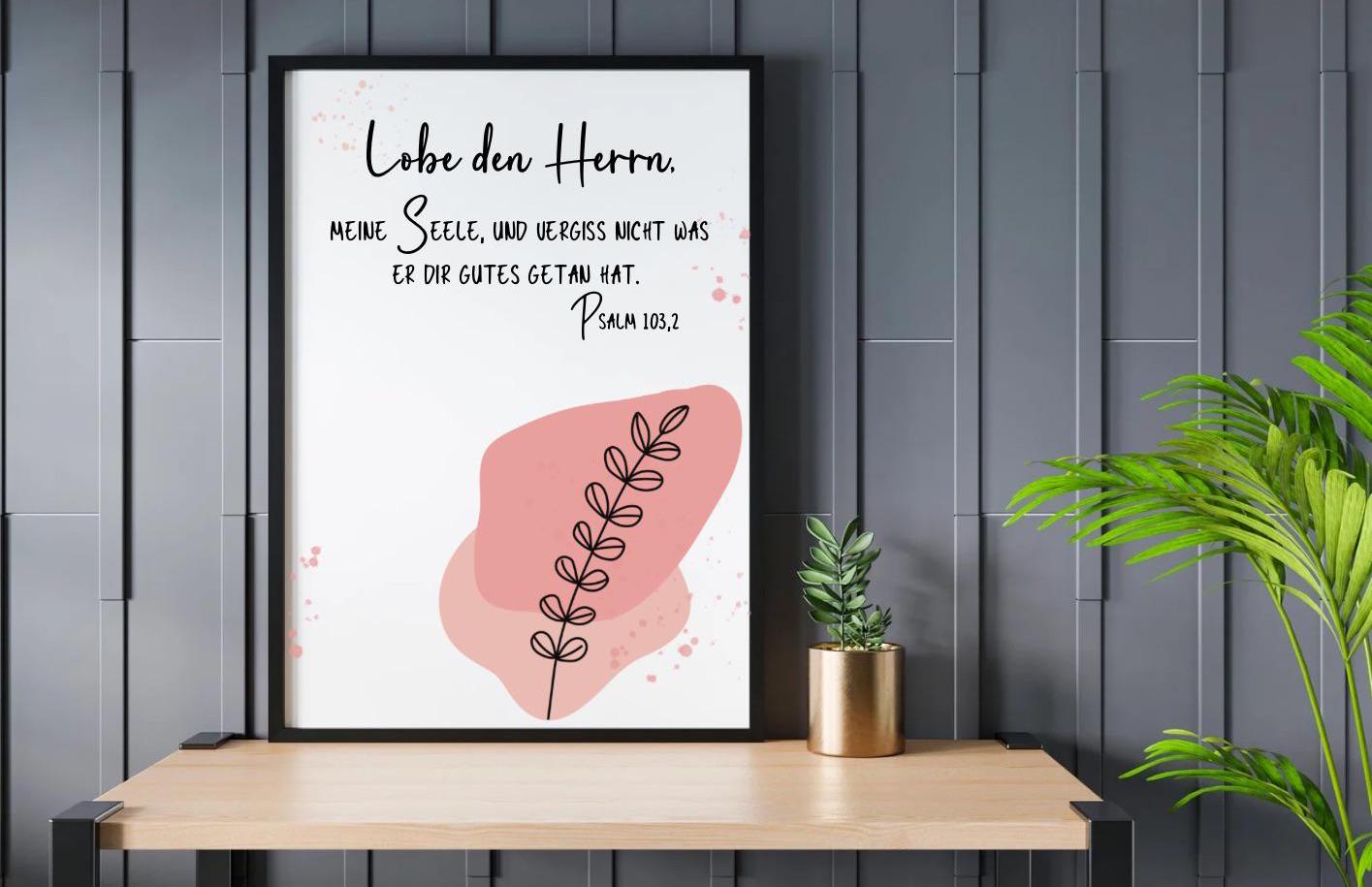 Christliches Posterbild Lobe den Herrn, meine Seele