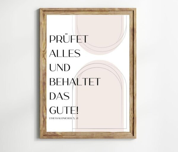 Christliches Posterbild Jahreslosung 2025 Prüfet alles und behaltet das Gute! – Bild 2