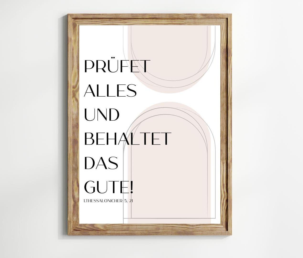 Christliches Posterbild Jahreslosung 2025 Prüfet alles und behaltet das Gute!