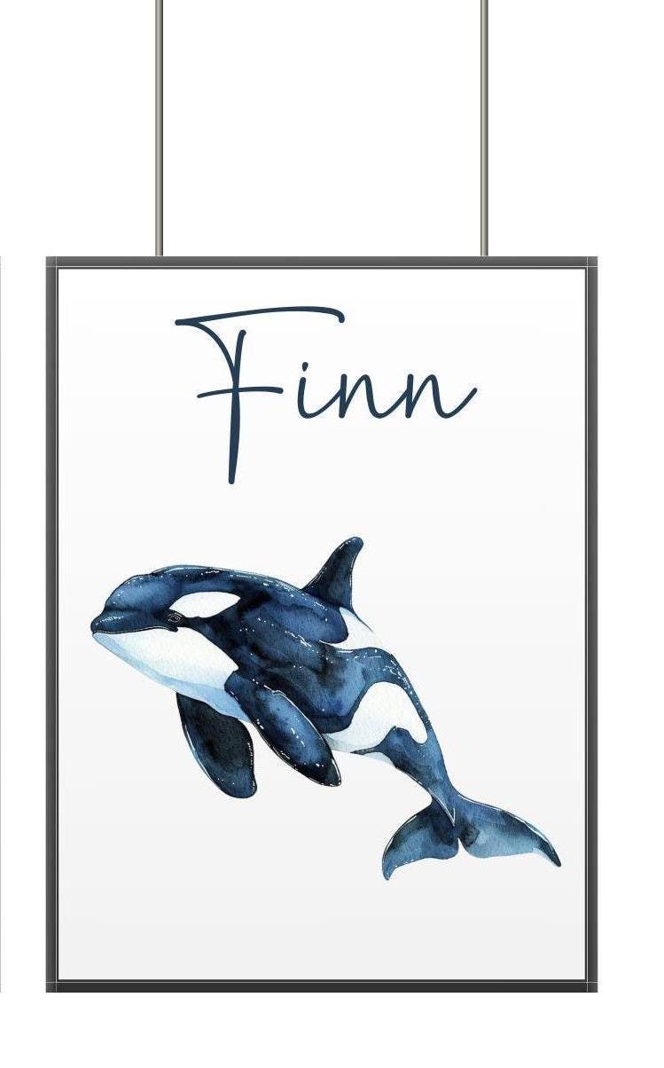 Personalisiertes Poster Kinderposter Meer Digitaler Download Kinderzimmer Name Meerestier