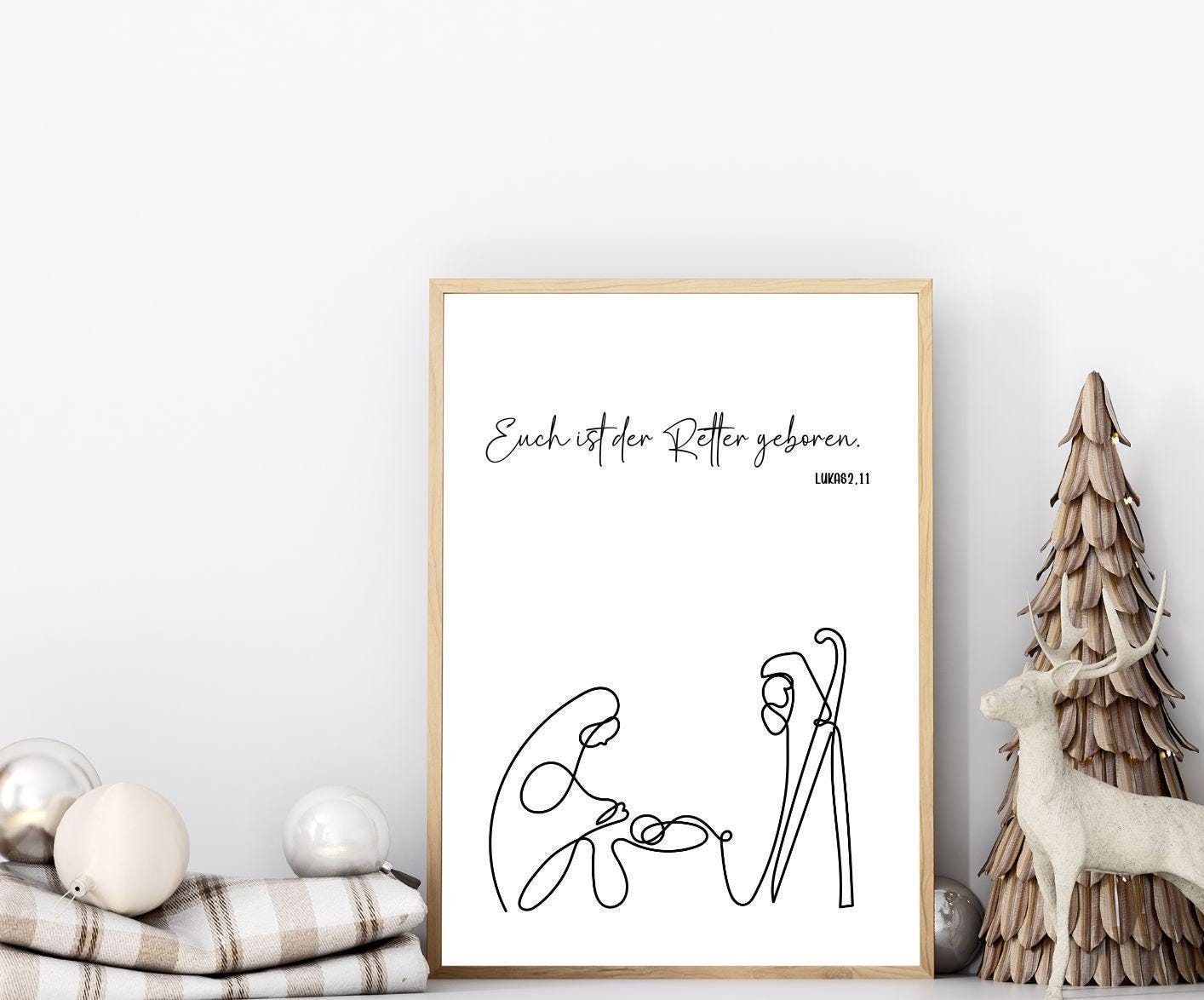 Christliches Poster Wandbild Weihnachten Euch ist der Retter geboren