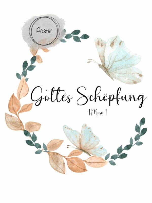 Christliches Poster Mädchen Kinderposter Gottes Schöpfung Kinderzimmer – Bild 3