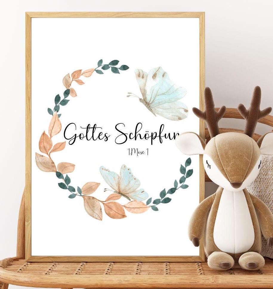 Christliches Poster Mädchen Kinderposter Gottes Schöpfung Kinderzimmer