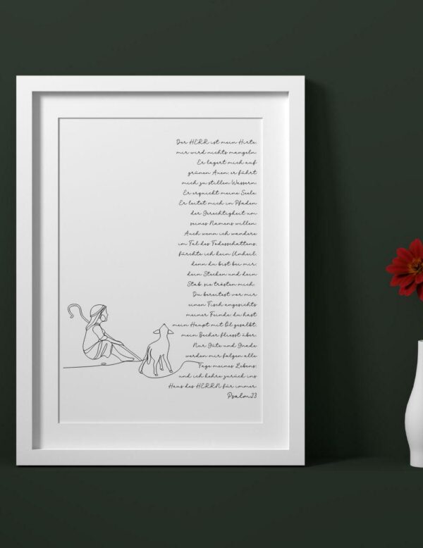 Christliches Poster Der Herr ist mein Hirte Psalm 23 Druck – Bild 3