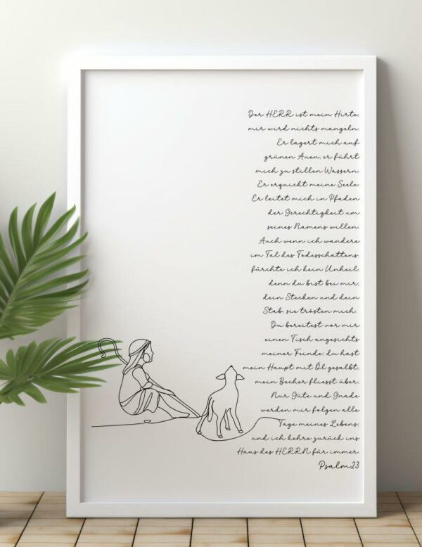 Christliches Poster Der Herr ist mein Hirte Psalm 23 Druck – Bild 5