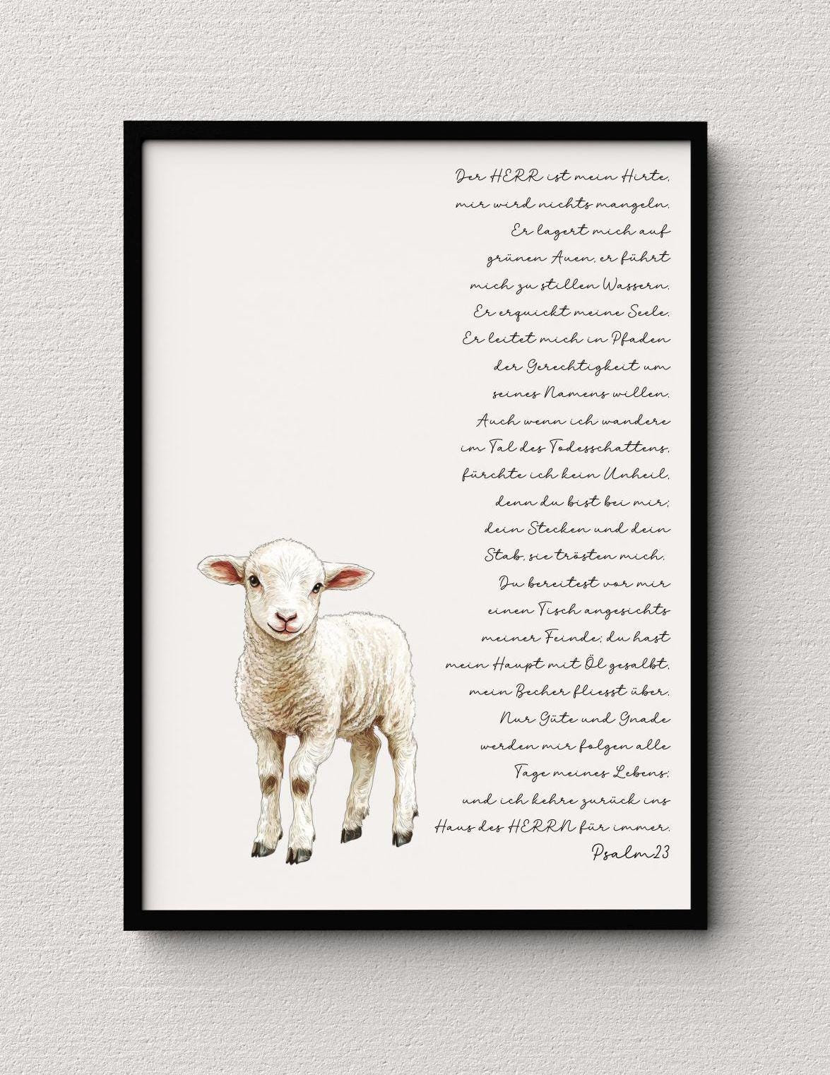 Christliches Poster  Der Herr ist mein Hirte Psalm 23 Druck