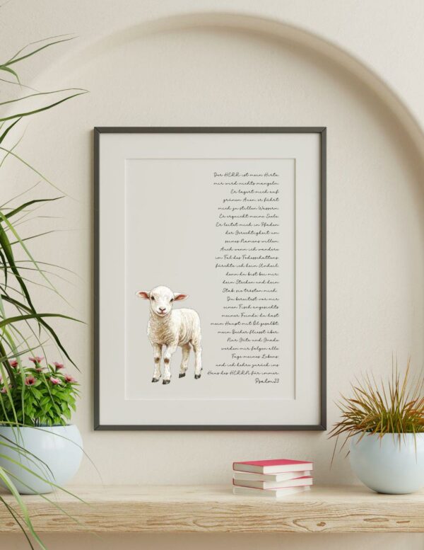 Christliches Poster  Der Herr ist mein Hirte Psalm 23 Druck – Bild 6