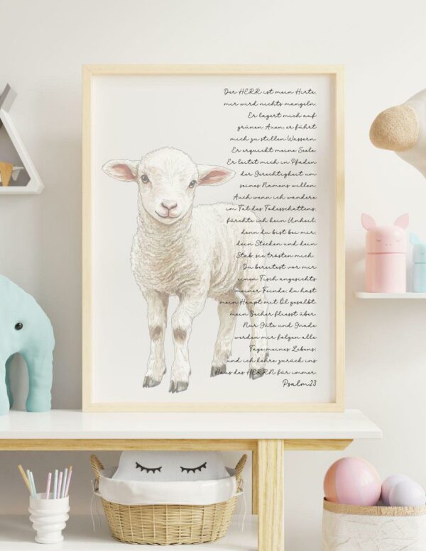Christliches Poster Der Herr ist mein Hirte Psalm 23 Druck – Bild 4