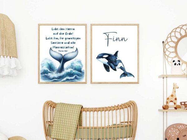 Christliche Kinderposter Set 2 Poster Meerestier Lobt den Herrn – Bild 3