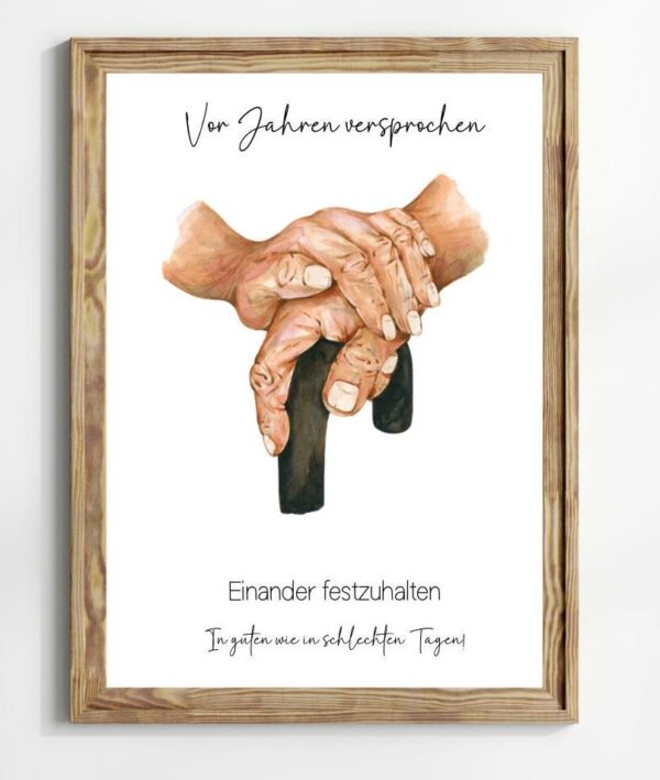 Christliches Poster Oma und Opa Hände Wanddeko Geschenk Hochzeit Opa Geburtstag Oma – Bild 3