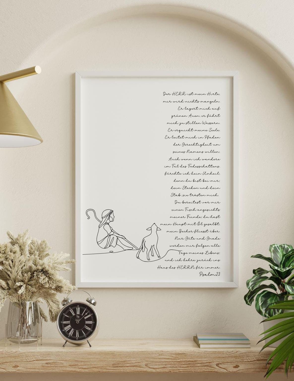Christliches Poster Der Herr ist mein Hirte Psalm 23 Druck