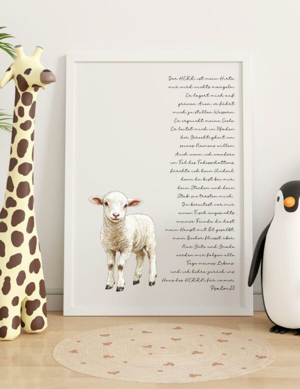 Christliches Poster  Der Herr ist mein Hirte Psalm 23 Druck – Bild 3