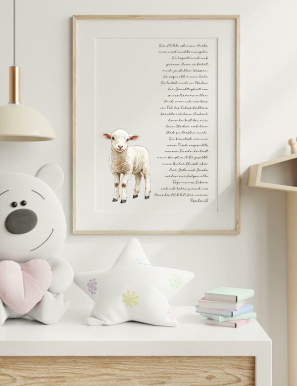 Christliches Poster  Der Herr ist mein Hirte Psalm 23 Druck – Bild 5