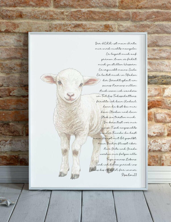 Christliches Poster Der Herr ist mein Hirte Psalm 23 Druck – Bild 2