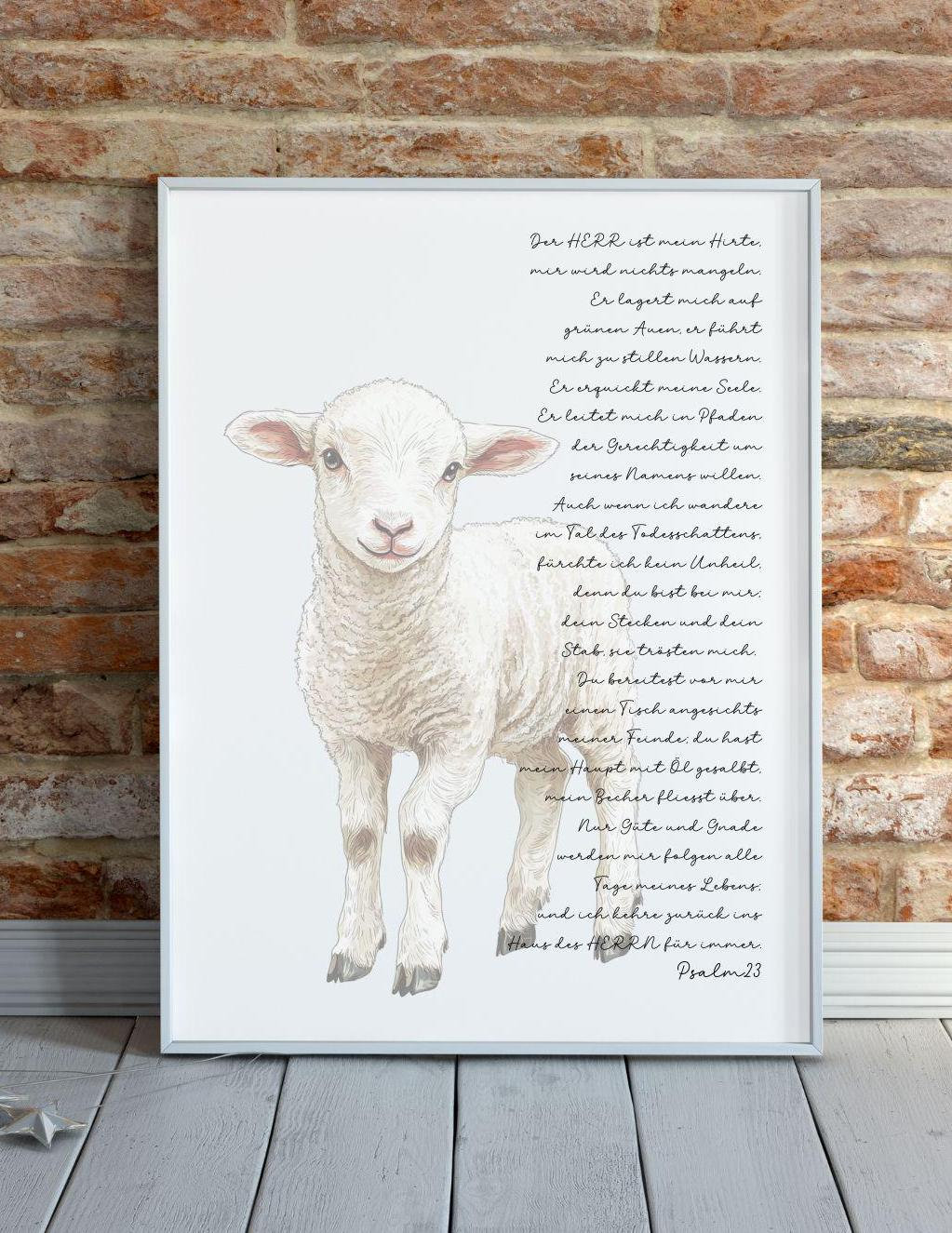 Christliches Poster Der Herr ist mein Hirte Psalm 23 Druck