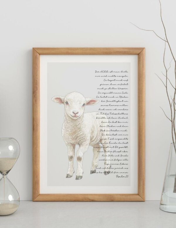 Christliches Poster Der Herr ist mein Hirte Psalm 23 Druck – Bild 5