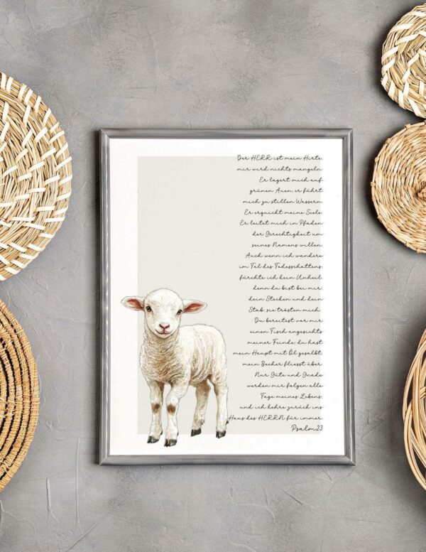 Christliches Poster Der Herr ist mein Hirte Psalm 23 Wanddeko Druck – Bild 5