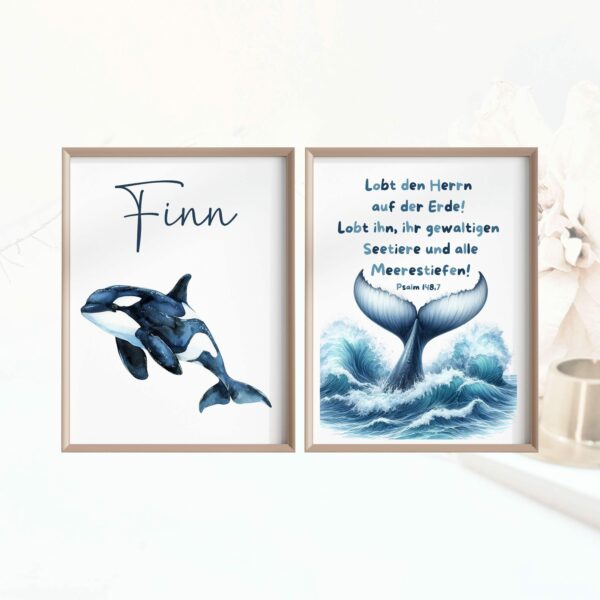 Christliche Kinderposter Set 2 Poster Meerestier Lobt den Herrn