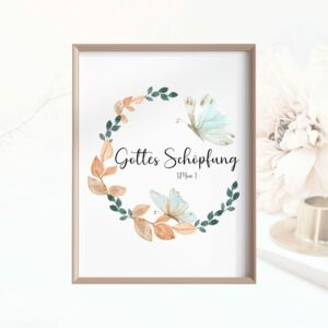 Christliches Poster Mädchen Kinderposter Gottes Schöpfung Kinderzimmer