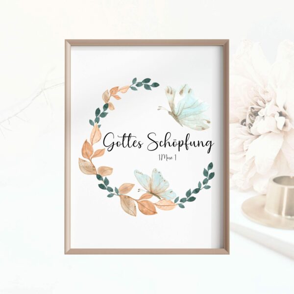 Christliches Poster Mädchen Kinderposter Gottes Schöpfung Kinderzimmer