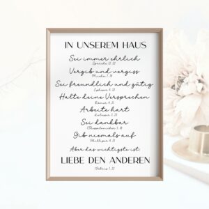 Poster Christliche Hausregeln PNG, PDF Digitaler Download Bibelverse in unserem Haus