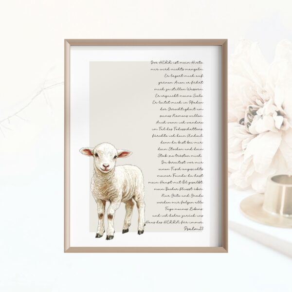 Christliches Poster Der Herr ist mein Hirte Psalm 23 Wanddeko Druck