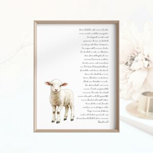 Christliches Poster  Der Herr ist mein Hirte Psalm 23 Druck