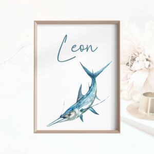 Posterbild Kinderposter Kinderzimmer Meer Personalisiert Meerestier