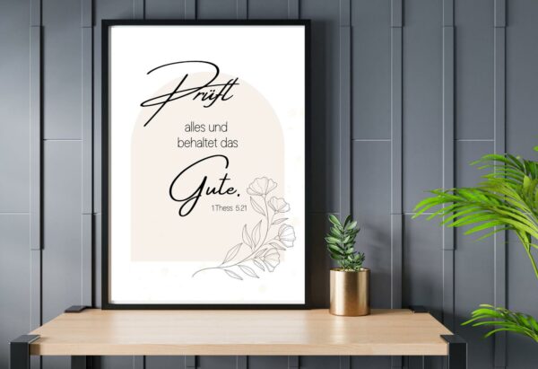 Christliches Poster - Digitaldruck - Jahreslosung 2025  - Prüfet alles und behaltet das Gute! – Bild 7