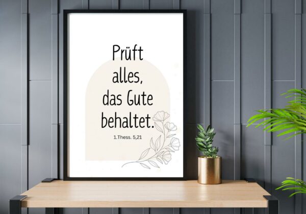 Christliches Posterbild Jahreslosung 2025 Prüfet alles, das Gute behaltet. – Bild 8