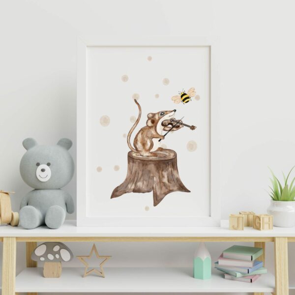 Posterbild Kinderposter Maus mit Geige Kinderzimmer – Bild 4