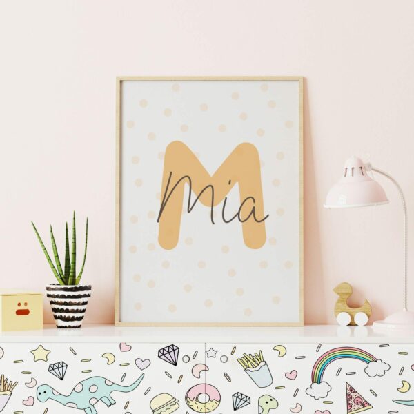 Personalisiertes Poster Kinderposter  Digitaler Download Kinderzimmer Name und Buchstabe – Bild 5