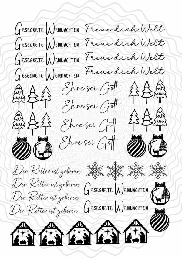 Weihnachten Pdf christliche Kerzen Tatoos Vorlage Kerzen gestalten Wasserschiebefolie Sofort Download – Bild 3