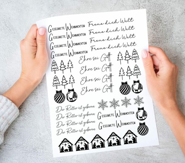 Weihnachten Pdf christliche Kerzen Tatoos Vorlage Kerzen gestalten Wasserschiebefolie Sofort Download – Bild 6