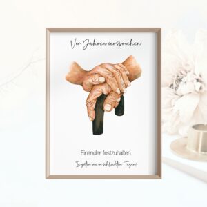 Christliches Poster Oma und Opa Hände Wanddeko Geschenk Hochzeit Opa Geburtstag Oma