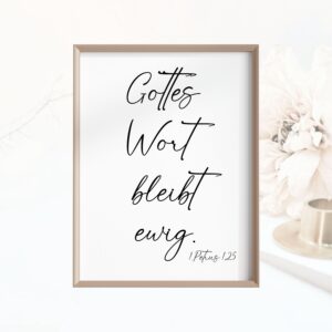 Christliches Posterbild Bibelvers Gottes Wort bleibt ewig 1. Petrus 1,25
