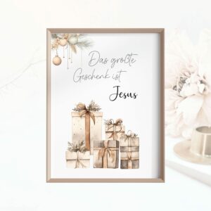 Weihnachtsposter mit Geschenken