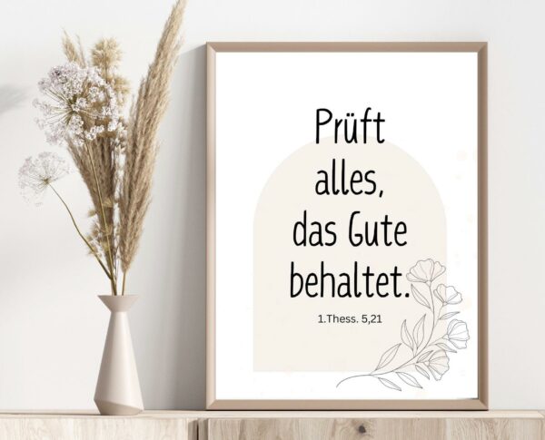 Christliches Posterbild Jahreslosung 2025 Prüfet alles, das Gute behaltet. – Bild 3
