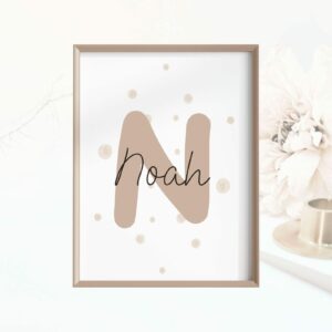 Posterbild Kinderposter Kinderzimmer Buchstabe Name Personalisiert