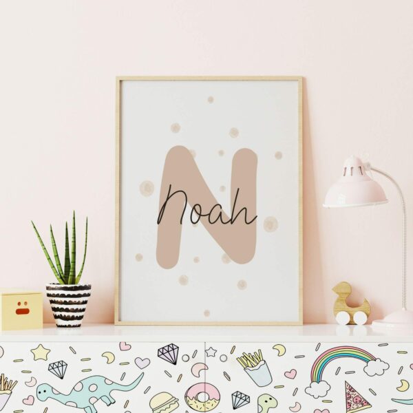 Posterbild Kinderposter Kinderzimmer Buchstabe Name Personalisiert – Bild 5