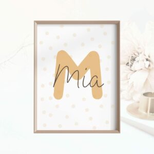 Personalisiertes Poster Kinderposter  Digitaler Download Kinderzimmer Name und Buchstabe
