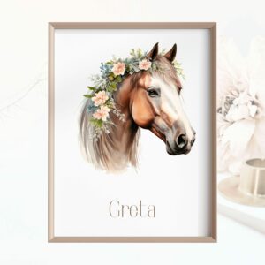 Poster Kinderposter Pferd Kinderzimmer Personalisiert Name Geschenk Kinder